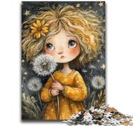 Dandelion Girl Jigsaw Puzzles for Teenagers 1000,Challenging Game And Family Play with Fully Interlocking Randomly Shaped Pieces (50x75cm)