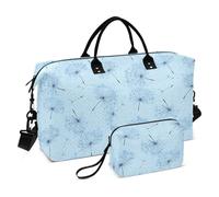 Dandelion Glory Blue Decorative Large Bag Gym Bag with Toiletry Bag for Trip Foldable Bolsa de Gym para Mujer