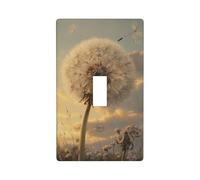 Dandelion in The Wind Light Switch Cover Decorative Single Toggle 1 Gang Wall Plate for Kitchen Farmhouse Bedroom Bathroom Art Decor