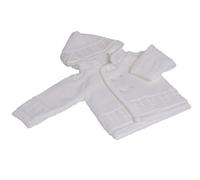 Dandelion Knitted Unisex Baby Jacket for 0 - 3 Months White