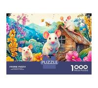 Dandelion Mouse 1000 Pieces Jigsaw Puzzles Engaging Educational Games Animal Fantasy Garden Jigsaw Puzzle Unique Puzzle Gift for Gifts 38x26cm/1000pcs
