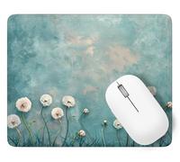 Dandelion Mouse Mat, Small Mouse Pad Flower Waterproof Gaming Mousepad, Mini Desk Mat 25 x 21 cm with Anti-Slip Base, Stitched Edges Mousepad, Keyboard, Mousemats for Desk, Gifts for Women p1j-814
