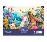 Dandelion Mouse Thousand Piece Two Mice Cozy Cottage Gardencardboard Jigsaw Puzzle Stress Relief Thick Pieces No Burrs Mindfulness Relaxing Entertainment 52x38cm/1000pcs