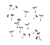 Dandelion Petals Flower Plant ation Wall Stickers Paster Paper 36x36.8cm Multi Color Selection Small Black