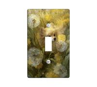Dandelion Pomeranian Light Switch Cover Plates/Outlet Covers, Yellow Spring Flowers for Wall Accents, Thermoplastic Wall Plates, Standard Size Single Toggle