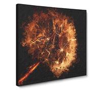 Dandelion Puff in Abstract Modern Canvas Wall Art Print Ready to Hang, Framed Picture for Living Room Bedroom Home Office Décor, 14x14 Inch (35x35 cm)