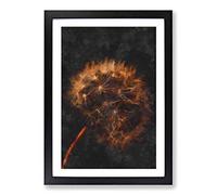 Dandelion Puff Painting Framed Print | A2 Black Framed Wall Art | Ready to Hang | Modern Historical Picture | Living Room Bedroom Lounge Office