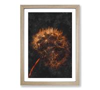 Dandelion Puff Painting Framed Print | A2 Oak Framed Wall Art | Ready to Hang | Modern Historical Picture | Living Room Bedroom Lounge Office