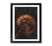 Dandelion Puff Painting Modern Framed Print | A3 Black Framed Wall Art | Ready to Hang | Modern Historical Picture | Living Room Bedroom Lounge Office