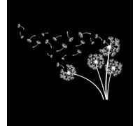 Dandelion Puffball Plant Fluffy Flying Seeds Wall Vinyl Sticker Decor 57.6x79.5cm Art Mural Painting White