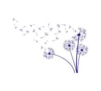 Dandelion Puffball Plant Fluffy Flying Seeds Wall Vinyl Sticker Decor 57.6x79.5cm Car Body Decoration DarkBlue