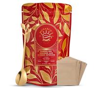 Dandelion, Rooibos and Ginger Tea XL Pack with FREE Teaspoon & Biodegradable Filters Herbal Tea Caffeine-Free No Artificial Sweeteners Premium Loose Leaf Blend