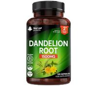 Dandelion Root Capsules - 120 High Strength Vegan Dandelion Root Extract Capsules - Water Retention Tablets, 1500mg Per Serving - 2 Months Supply Made in The UK by New Leaf