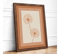 Dandelion Seed Heads Botanical Framed Wall Art Print A2 (59.4×42cm) Walnut, Wall Decor for Living Room, Bedroom, Office & Home, Ready to Hang, Art Gift