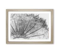 Dandelion Seed Sketch in Abstract Framed Print | A2 Oak Framed Wall Art | Ready to Hang | Abstract Fantasy Picture | Living Room Bedroom Lounge Office