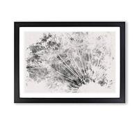 Dandelion Seed Sketch Watercolour Framed Print | A2 Black Framed Wall Art | Ready to Hang | Modern Historical Picture | Living Room Bedroom Lounge Office