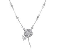 Dandelion Seed Wish Real Flowers 925 Sterling Silver Chain Statement Necklace Women Choker Jewelry