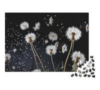 Dandelion Seeds Blowing in Wind 1000-Piece Puzzle for Adults, 38x26cm/1000pcs; White Cardboard for Simple Sorting; Shared Family Time Around The Table