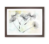Dandelion Seeds In Abstract Modern Art Framed Print | A4 Walnut Framed Wall Art | Ready to Hang | Abstract Fantasy Picture | Living Room Bedroom Lounge Office