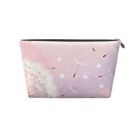 Dandelion Seeds Leather Travel Makeup Bag-Waterproof Cosmetic Pouch