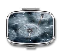 Dandelion Seeds Pictures Pill Box Medicine Pill Organizer Small Pill Case Travel Pill Container Portable Pill Case for Pocket 2 Compartment Pill Holder Pill Boxes for Travel