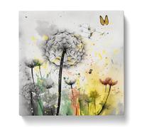 Dandelion Splatter Art No.2 Canvas Print | Gallery Wrapped 30mm Frame Wall Art | 20x20 inches | Ready to Hang | Modern Picture | Living Room Bedroom Lounge Office