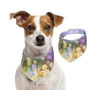 Dandelion Spring Painting Flower Pastel Purple,Pet Bib Scarf Cats Dog Bandana Dogs Towel Bib Adjustable Pet Scarf,M