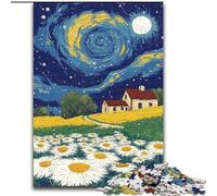 Dandelion Under The Night Sky Jigsaws Puzzles 1000 Pieces for Teenagers Gifts, Staycation Kill Time Birthday Present, Gifts, Wall Art for 14+ (50x75cm)