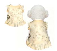 Dandelion Vintage Print M Pet Apparel for Small Dogs-Cute Summer Outfit for Puppy, Soft Breathable Pet Clothes for Cat