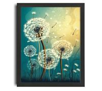 Dandelion Wall Art Teal Dandelion Clock Picture Nature Decor For The Bedroom Poster A2 - Wall Art Home Decor Movie Poster Canvas Film Cinema Retro Vintage Cult Classic Nostargic Saga Modern reprint w
