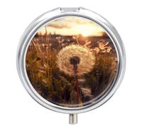 Dandelions at Sunset Pill Box Mini Pill Case Pocket Pill Case for Men Travel Pill Box Cute Pill Organizer 3 Compartment Medicine Pill Organizer Pill Container Pill Holder