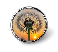 Dandelions at Sunset Round Badge for Men Women, Durable & Stylish Lapel Pins, Lightweight Metal Badges for Shirts, Jackets, Hats