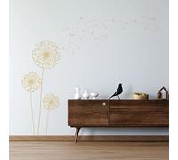Dandelions Blowing Away in the Wind - Wall Art Sticker [XLarge] [Cream]