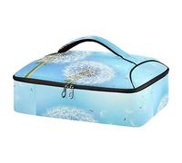 Dandelions Blowing Seeds Blue Sky Reusable Insulated Pizza Bag, Waterproof Food Delivery Bag, with Handle Lid Leakproof Pizza Holder Tote for Hot or Cold Food