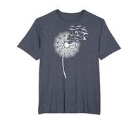 Dandelions Peace Dove Bird Lovers Dandelions Birds T-Shirt, Men's Big and Tall, Heather Blue, 3X Tall