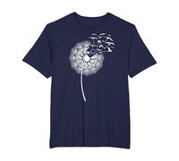 Dandelions Peace Dove Bird Lovers Dandelions Birds T-Shirt, Men's Big and Tall, Navy Blue, 3X Tall