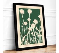 Dandelions Rising Botanical Framed Wall Art Print A1 (84.1×59.4cm) Black, Wall Decor for Living Room, Bedroom, Office & Home, Ready to Hang, Art Gift