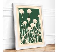 Dandelions Rising Botanical Framed Wall Art Print A1 (84.1×59.4cm) White, Wall Decor for Living Room, Bedroom, Office & Home, Ready to Hang, Art Gift