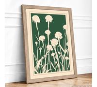 Dandelions Rising Botanical Framed Wall Art Print A3 (42×29.7cm) Oak, Wall Decor for Living Room, Bedroom, Office & Home, Ready to Hang, Art Gift