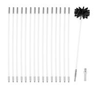 Dandelionsky Chimney Cleaning Brush Kit, Sweeping Brush Drain Rod Set with Brush Head, M8 Thread & 15Pcs Flexible Rods