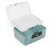 Dandelionsky Lockable Box Large Medicine Box with Combination Lock, 25×20×10cm Fridge Box with Built in Removable Tray, Privacy Container for Food Office Documents Safe (blue)