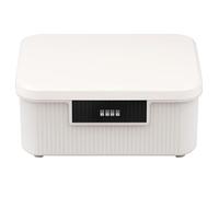 Dandelionsky Lockable Organizer Box Large Medicine Box with Combination Lock, 26x22x12cm Fridge Box with Built in Removable Tray, Privacy Container for Food Office Documents Safe (white)