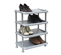 DanDiBo 93873 Stackable Shoe Rack Open Shoe Rack with 4 Levels Grey Shoe Cabinet