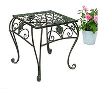 DanDiBo Flower Stool Metal Green Square 34 cm Flower Stand 96007 L Flower Column Modern Plant Stand Plant Stool Vintage