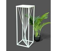 DanDiBo Modern White Square 70 cm Metal Flower Stand/Plant Stool/Side Table 96566