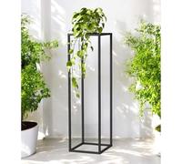 DanDiBo Plant Stand Metal Black Square 100 cm 96589 Side Table Tall Flower Stool Flower Stand Design Modern