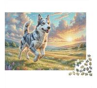 Dandie Dinmont Terrier 1000 Pieces Jigsaw Puzzles Engaging Home Decoration Terrier in Field Jigsaw Puzzle Unique Puzzle Gift for Adults & Families 70x50cm/1000pcs