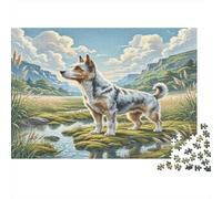 Dandie Dinmont Terrier Challenging Adult Jigsaws: Australian Cattle Dog in Field Educational Games Suitable for Decompression & Wall Decor 38x26cm/1000pcs