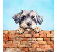 Dandie Dinmont Terrier Dog Art Square Blank Greeting Card - Gift Idea Special Occasion Inside With Envelope Premium Unique Design Animal Cute Illustrated Wildlife Quality Included