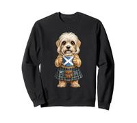 Dandie Dinmont Terrier Dog Lady Coffee Scotland Flag Sweatshirt